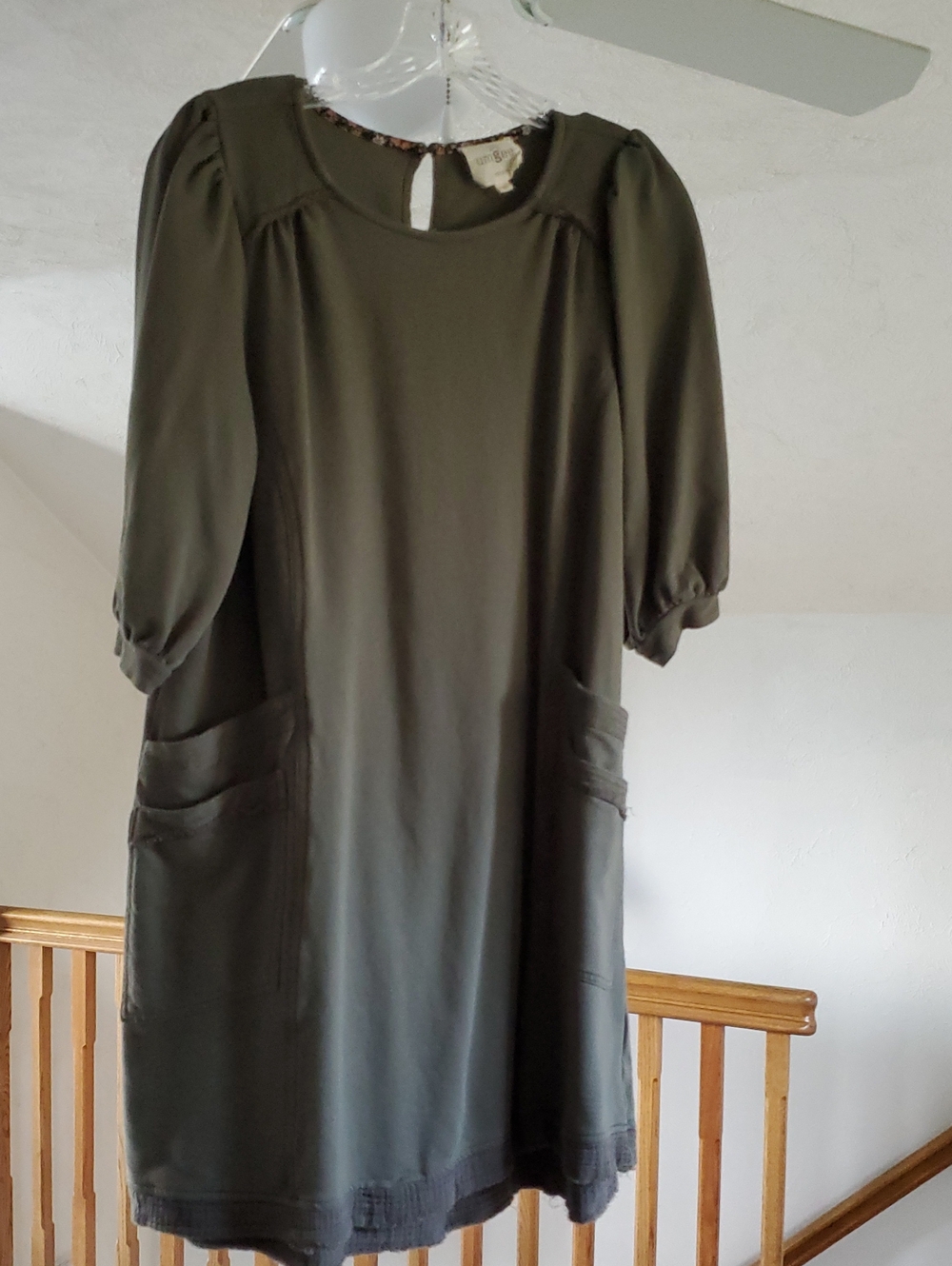 UMGEE Olive Green Women's Shift Dress with Pockets